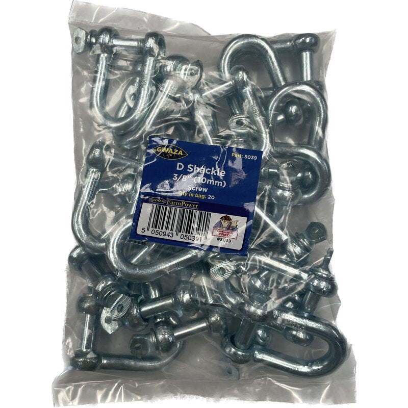 D Shackle 10mm (3/8") (20 pcs) Gwaza