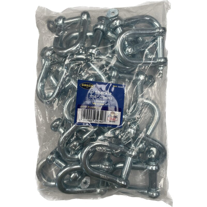 D Shackle 11mm (7/16") (20 pcs) Gwaza
