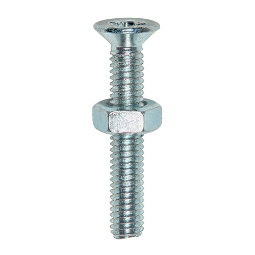 Machine Screw & Nut CSK - BZP - M5 x 40 | TIMpac of 15