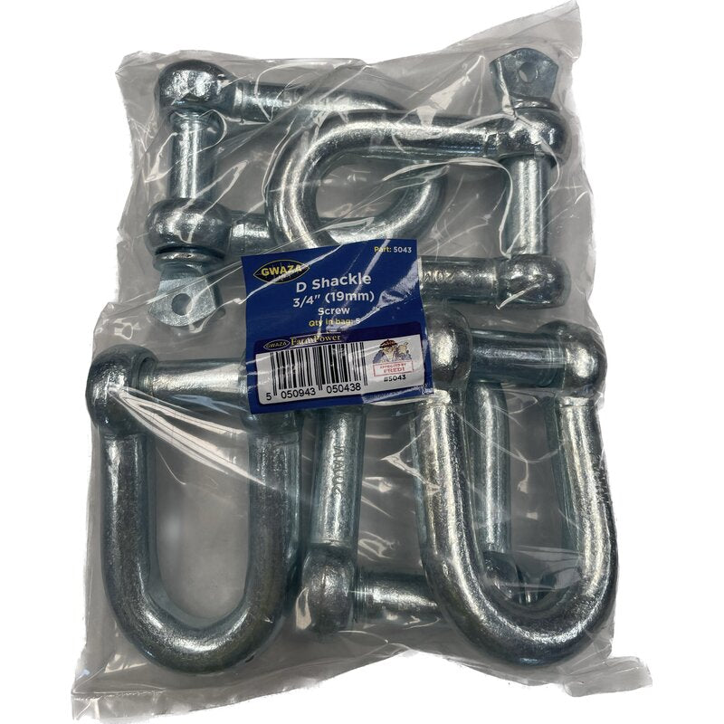 D Shackle 19mm (3/4") (5 pcs) Gwaza