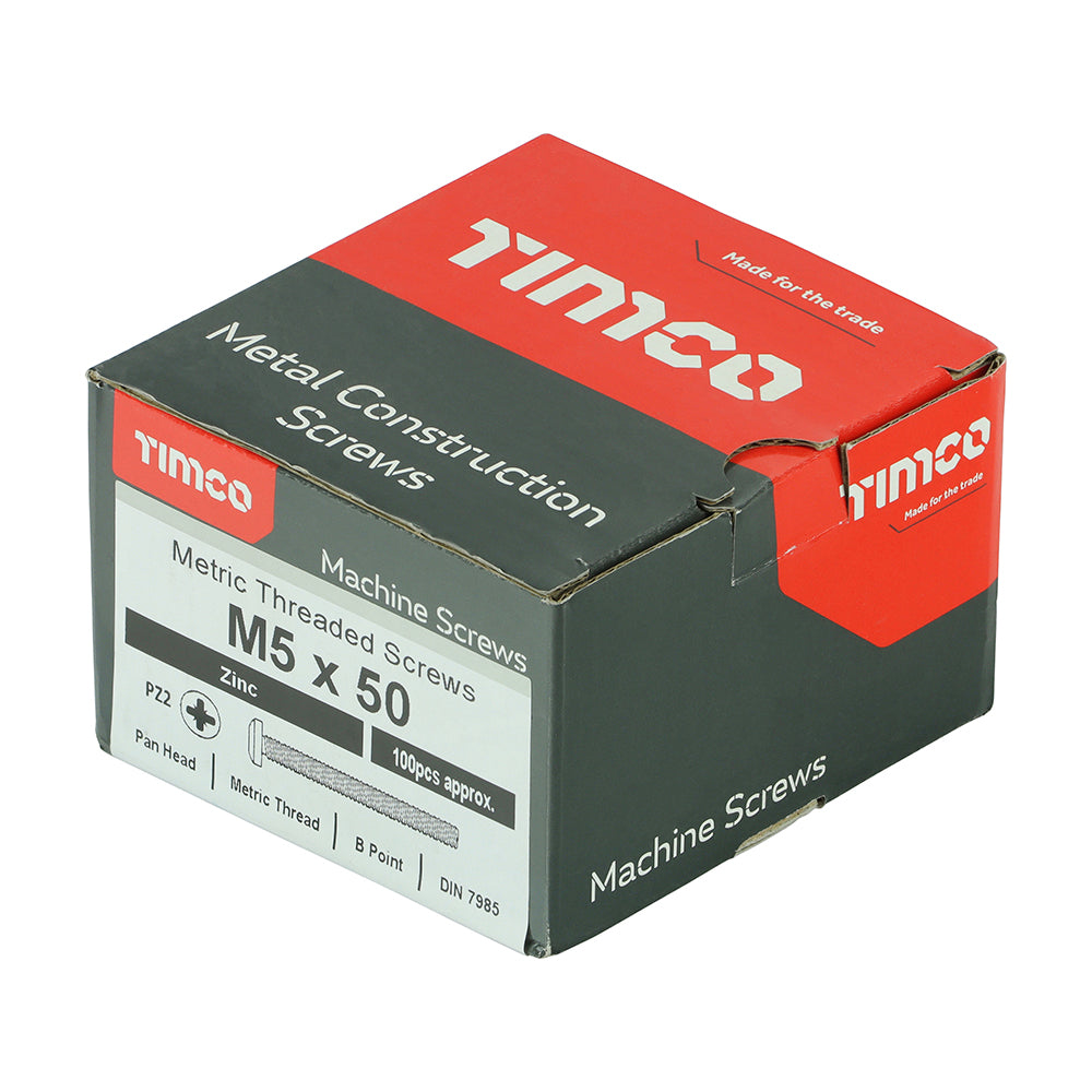 Machine Screw PZ2 PAN Zinc - M5 x 50 | Box of 100