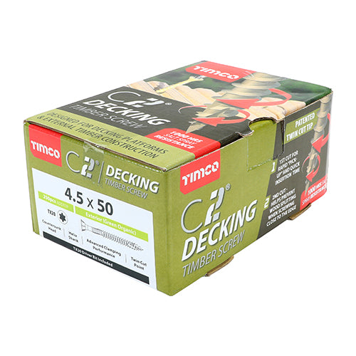 C2 Deck-Fix TX20 CSK GRN - 4.5 x 50 | Box of 250