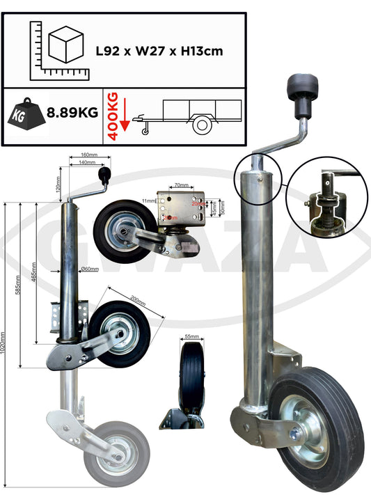 Gwaza Jockey Wheel 60mm N.W.L 400kg