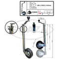 Gwaza Jockey Wheel Ribbed no Clamp 48mm N.W.L 500kg
