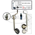 Gwaza Jockey Wheel Ribbed no Clamp 48mm N.W.L 500kg
