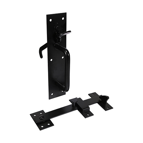 Heavy Suffolk Latch Black - 219 x 50mm | Plain Bag