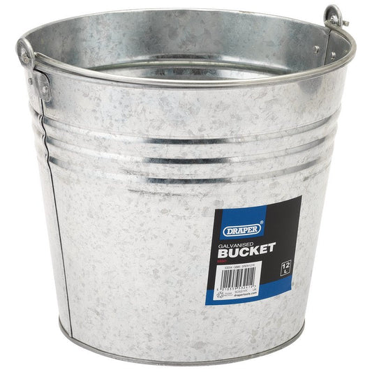 Draper Galvanised Steel Bucket, 12L