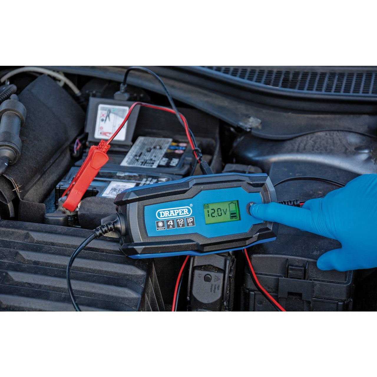 Draper 12V Smart Charger and Battery Maintainer, 4A Draper Tools