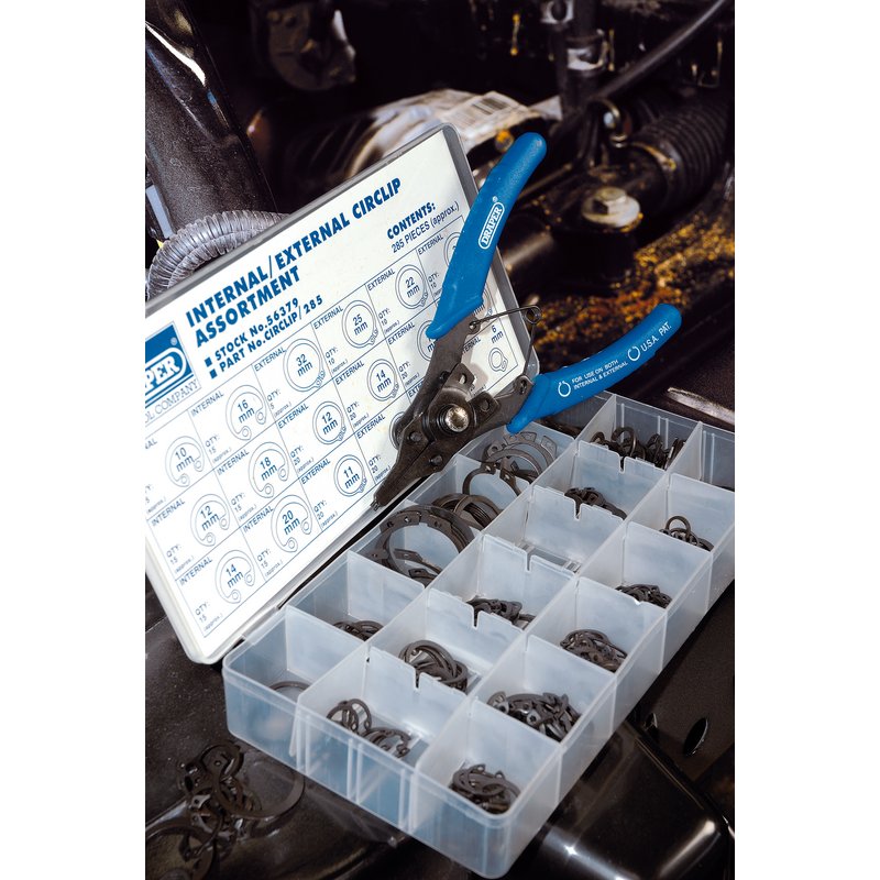 Draper Internal and External Circlip Assortment (285 Piece)