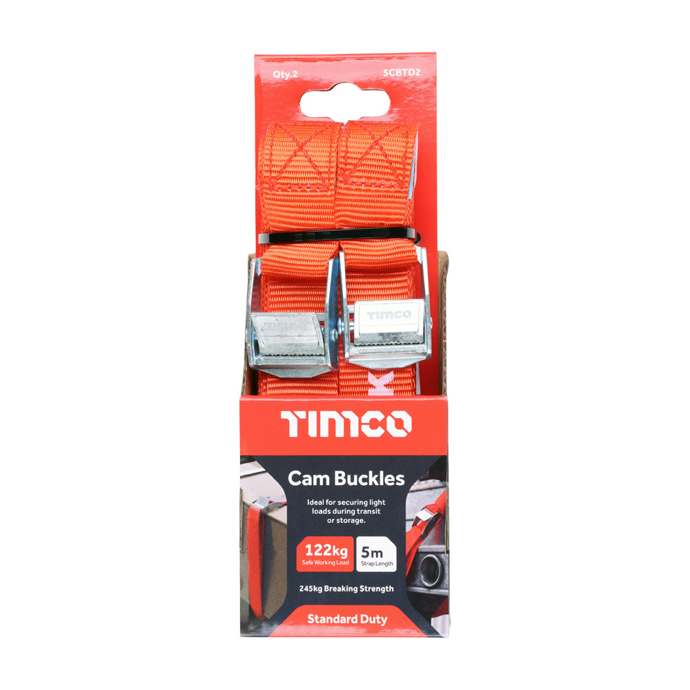 Cam Buckle Standard - 5m x 25mm | Blister Pack of 2