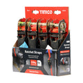 Timco Standard Duty Ratchet Strap with S Hook - 5m x 25mm - SWL 250kg Timco
