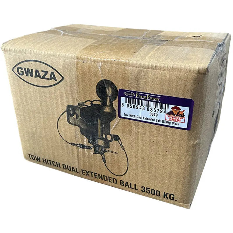 Tow Hitch Dual Extended Ball 3500kg Black
