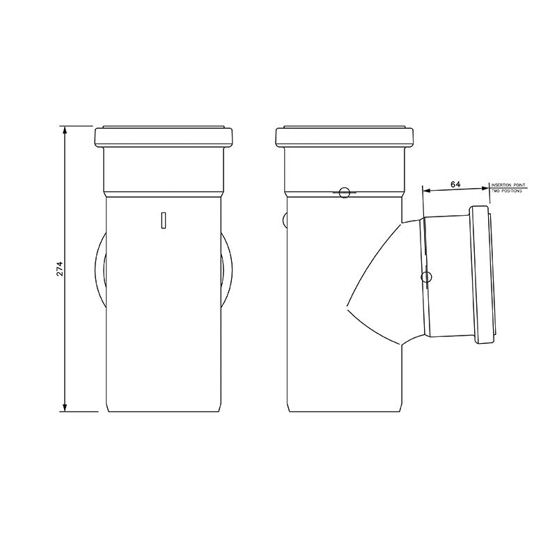 FloPlast 110mm Double Socket Junction 87.5*