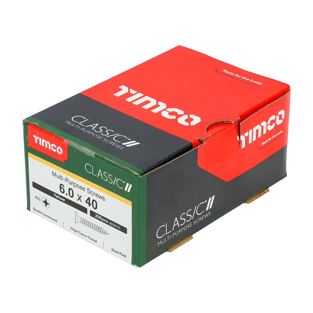 Classic Screw PZ3 CSK ZYP - 6.0 x 40 | Box of 200