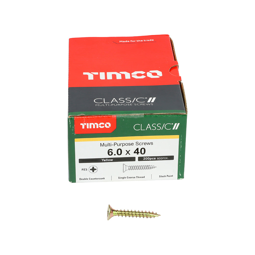 Classic Screw PZ3 CSK ZYP - 6.0 x 40 | Box of 200