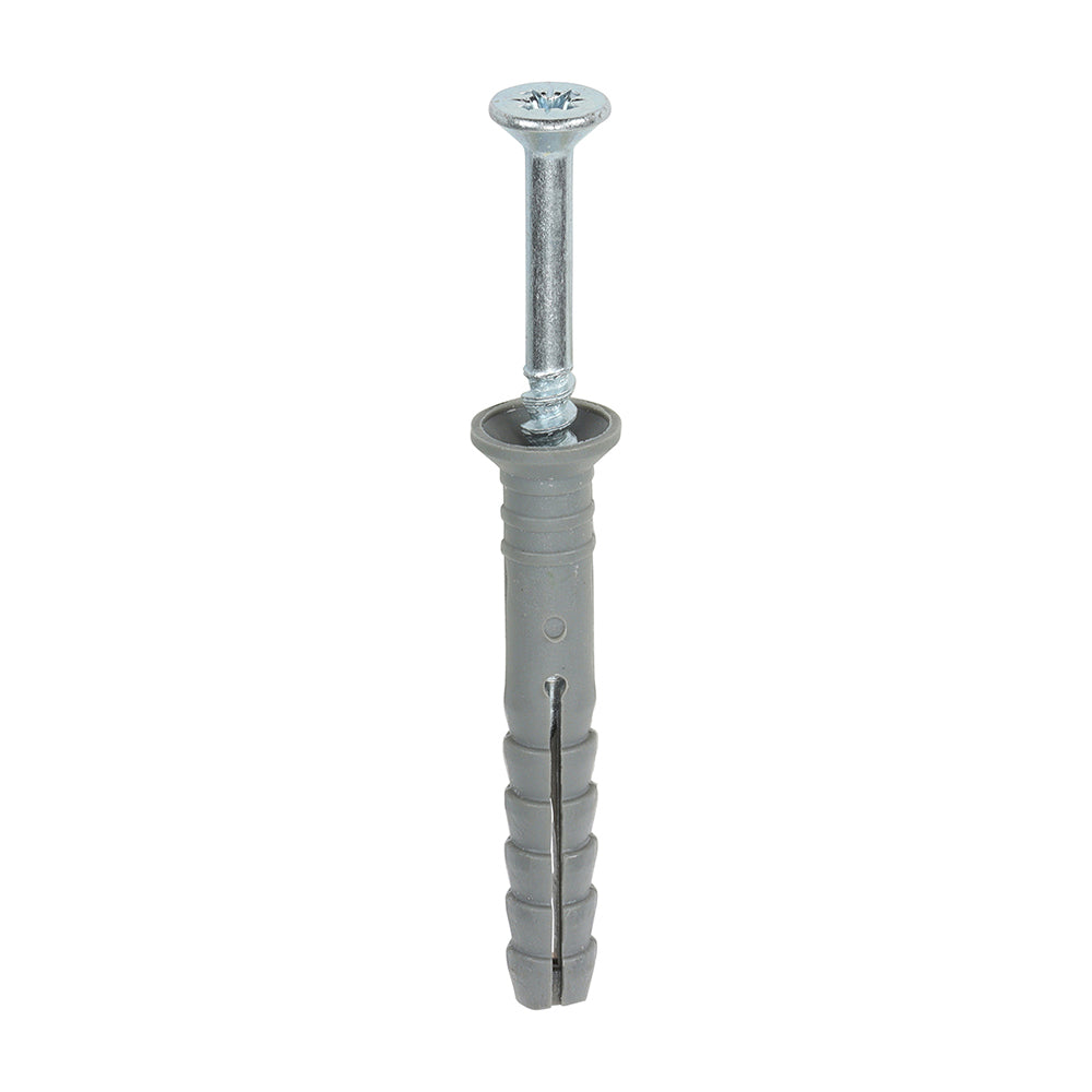 Nylon Hammer Fixing - BZP - 6.0 x 40 | Box of 200