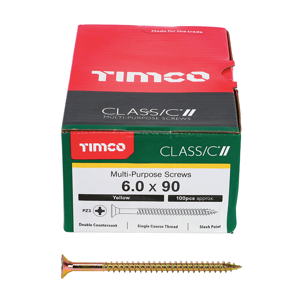 Classic Screw PZ3 CSK ZYP - 6.0 x 90 | Box of 100