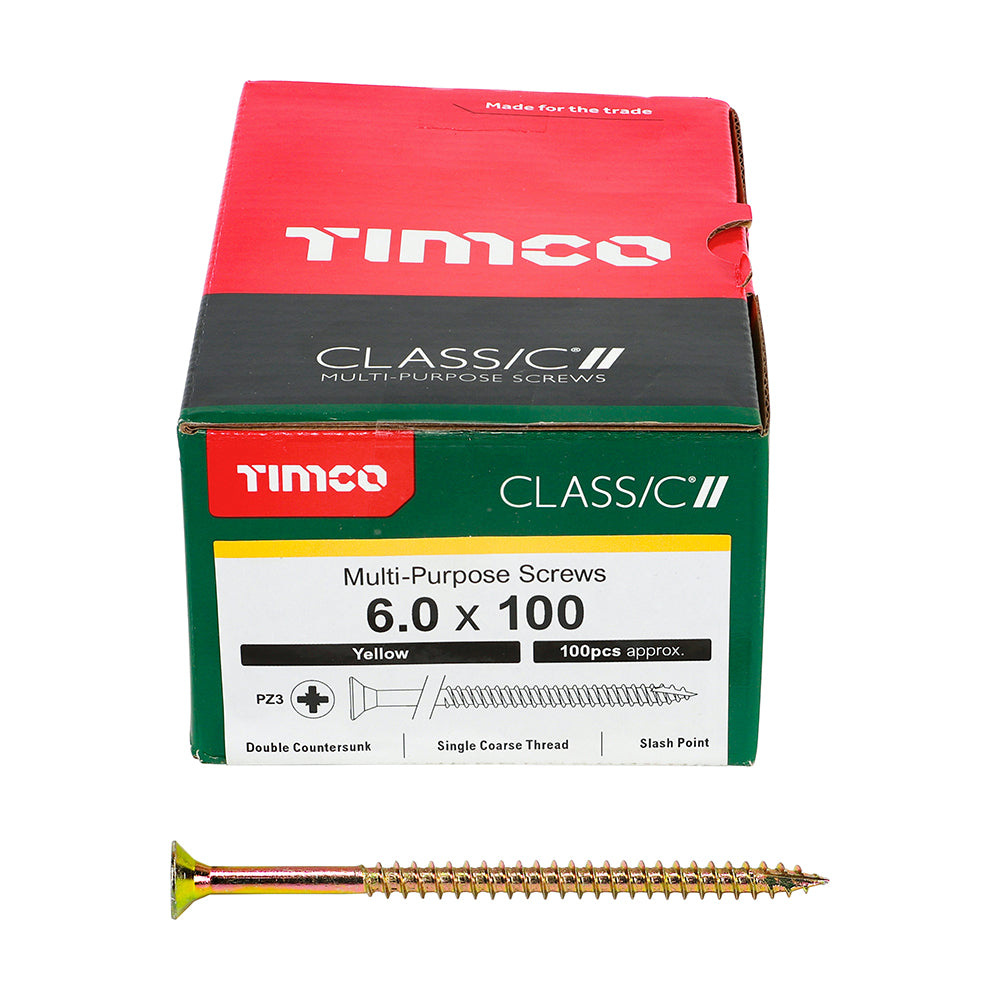 Classic Screw PZ3 CSK ZYP - 6.0 x 100 | Box of 100