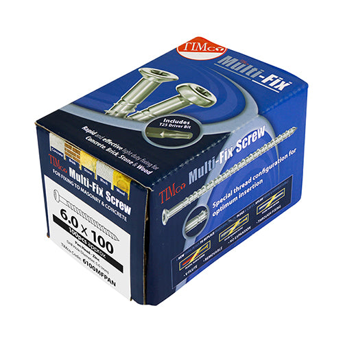 Multi-Fix Masonry Screw - PAN - 6.0 x 100 | Box of 100