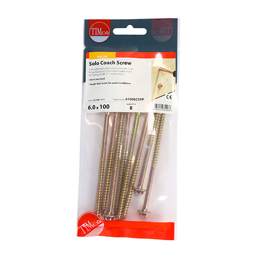 Solo Coach Screw ZYP - 6.0 x 100 | TIMpac of 8