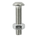 Button Socket & Nut - A2 SS - M6 x 25 | TIMpac of 6