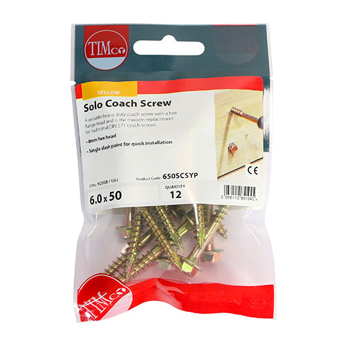 Solo Coach Screw ZYP - 6.0 x 50 | TIMpac of 12