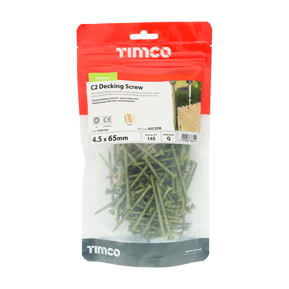 C2 Deck-Fix Screw TX20 CSK - 4.5 x 65 | TIMbag of 145