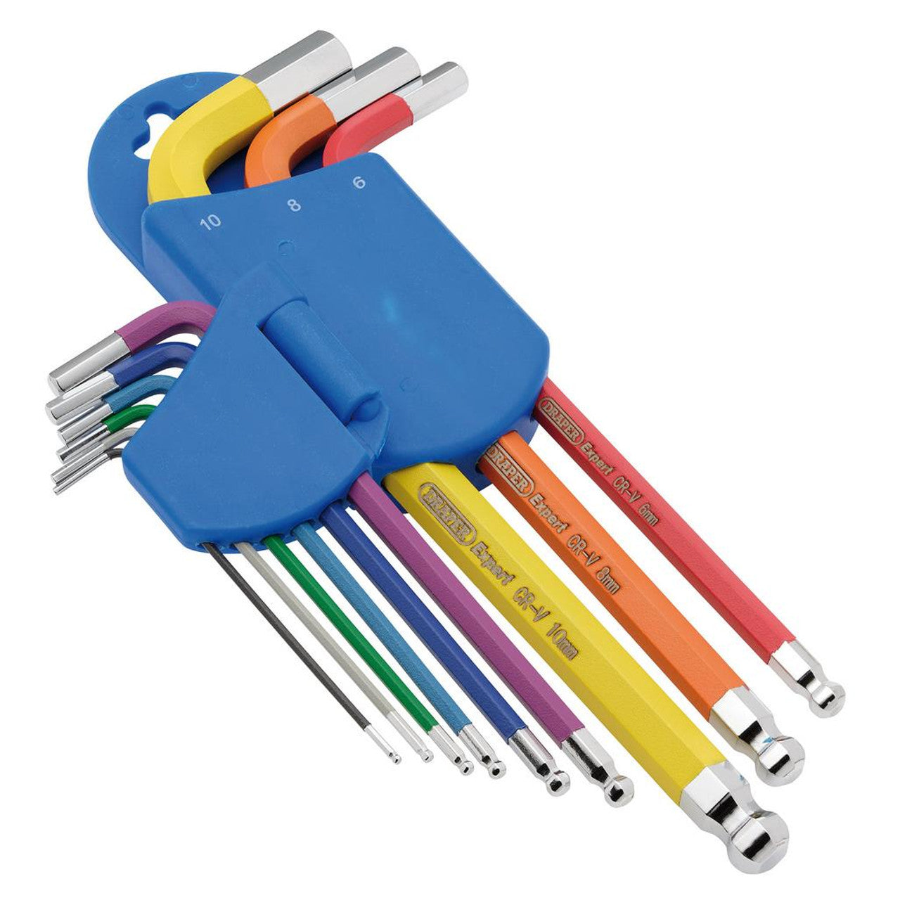 Draper Expert Metric Hex. and Ball End Key Set, Colour Coded (9 Piece) Draper Tools