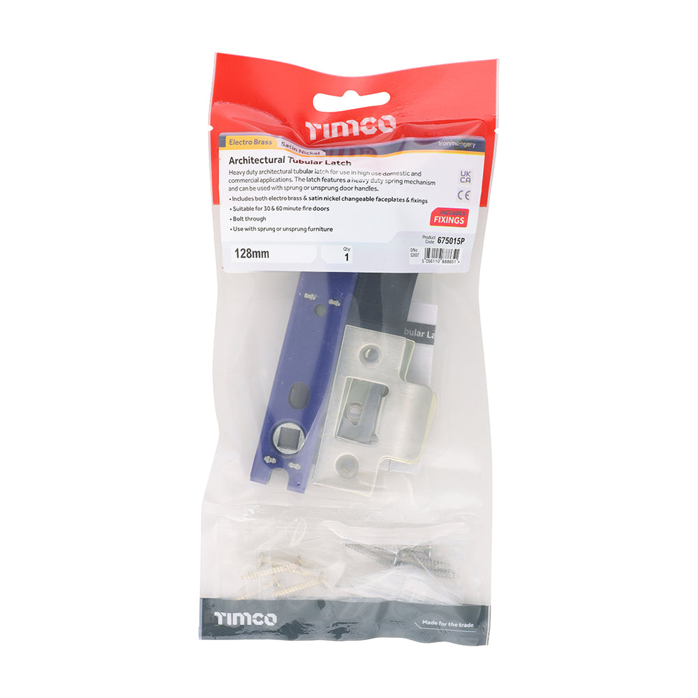 Arch Tubular Latch EB & SN - 128 case / 107.5 backset | Plain Bag