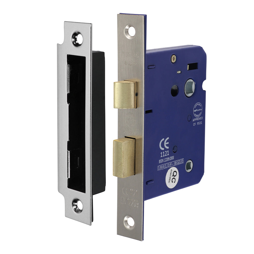 Bathroom Lock Sat. Nickel - 78mm | Box