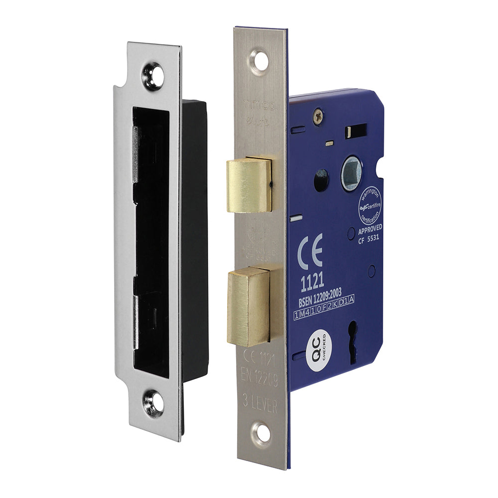 3 Lever Sashlock Sat. Nickel - 65 case / 45 backset | Box