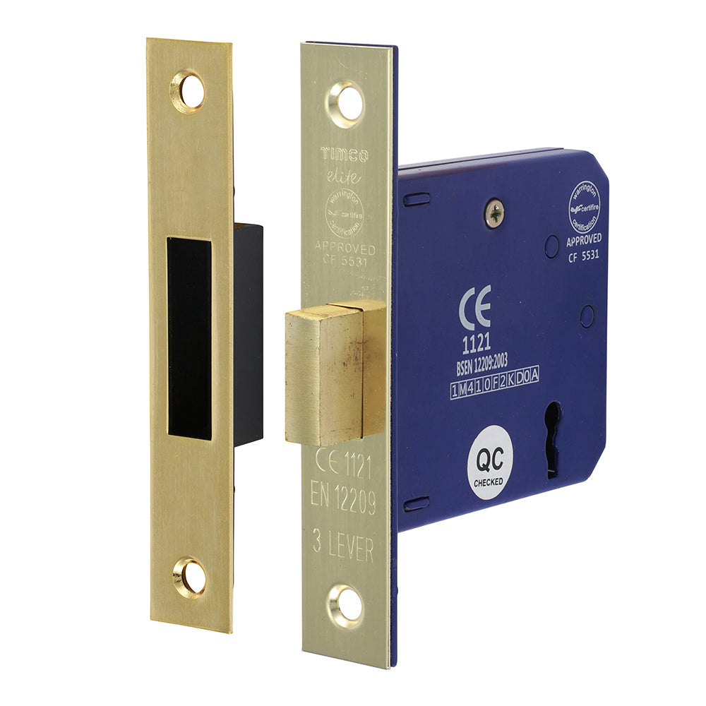 3 Lever Deadlock E. Brass - 78 case / 58 backset | Box