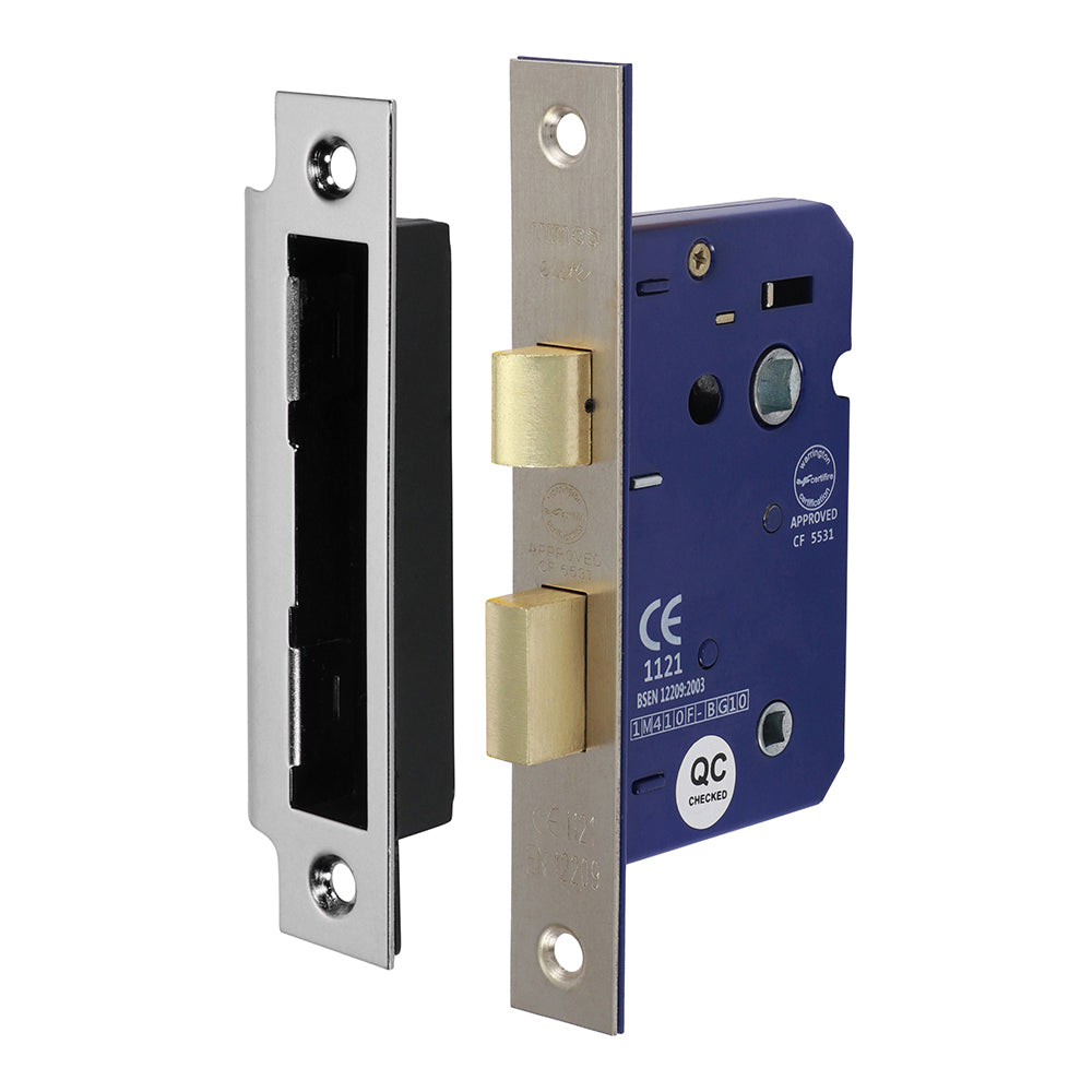 Bathroom Lock Sat. Nickel - 65mm | Box