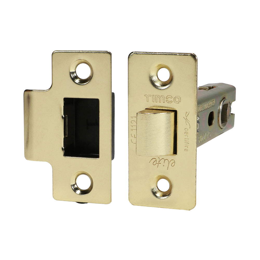 Tubular Latch E. Brass - 76 case / 57 backset | TIMpac
