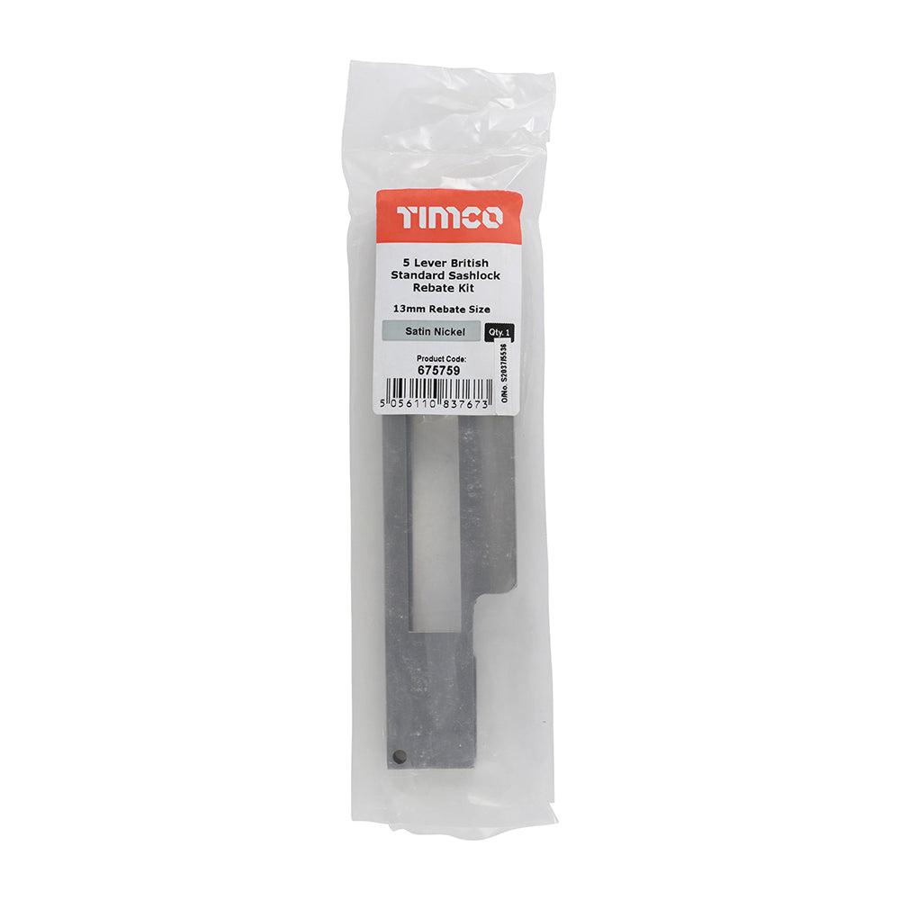 5L Sash Rebate Kit Sat. Nickel - 13mm | Plain Bag