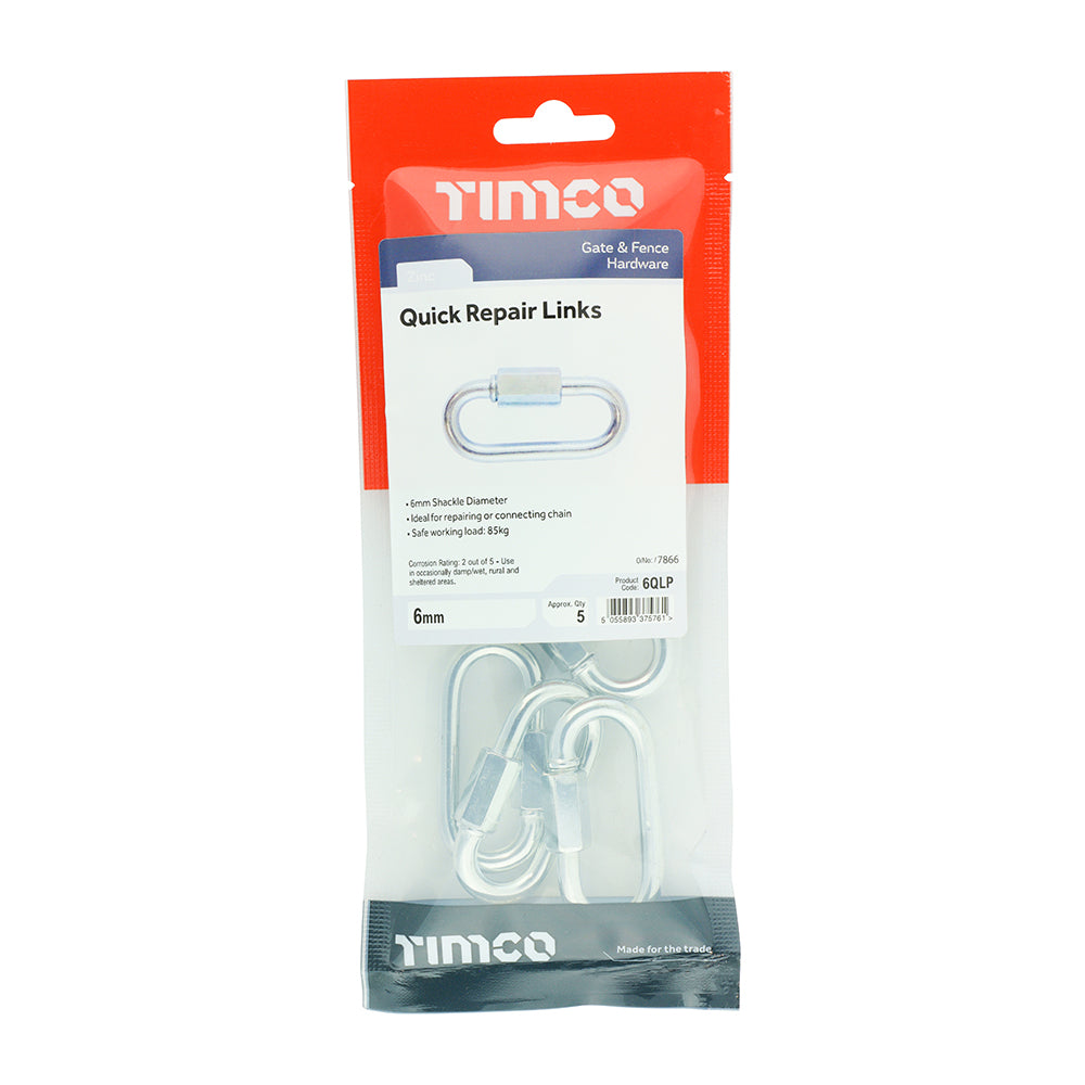 Quick Repair Link Zinc - 6mm | TIMbag of 5