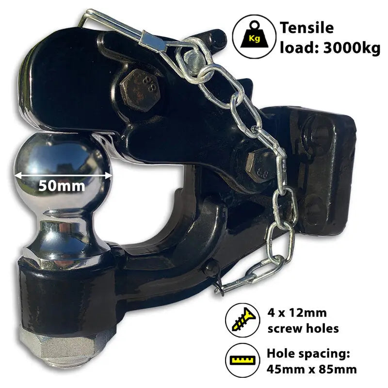 Tow Hitch Front Drop Type c/w Ball Mount 3000 kg