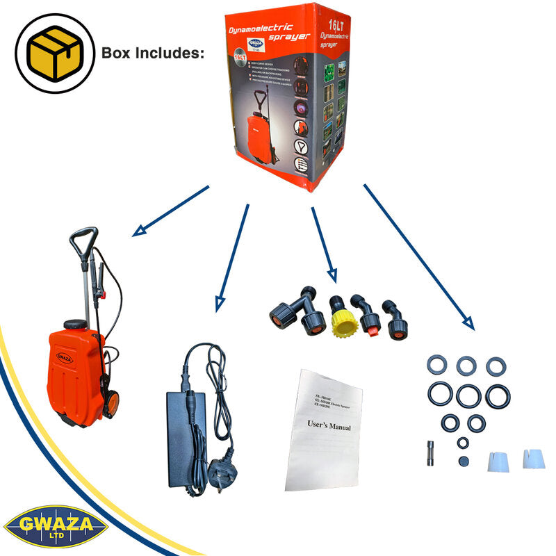 Gwaza Sprayer Battery Operated + Lance 16L Rechargeable