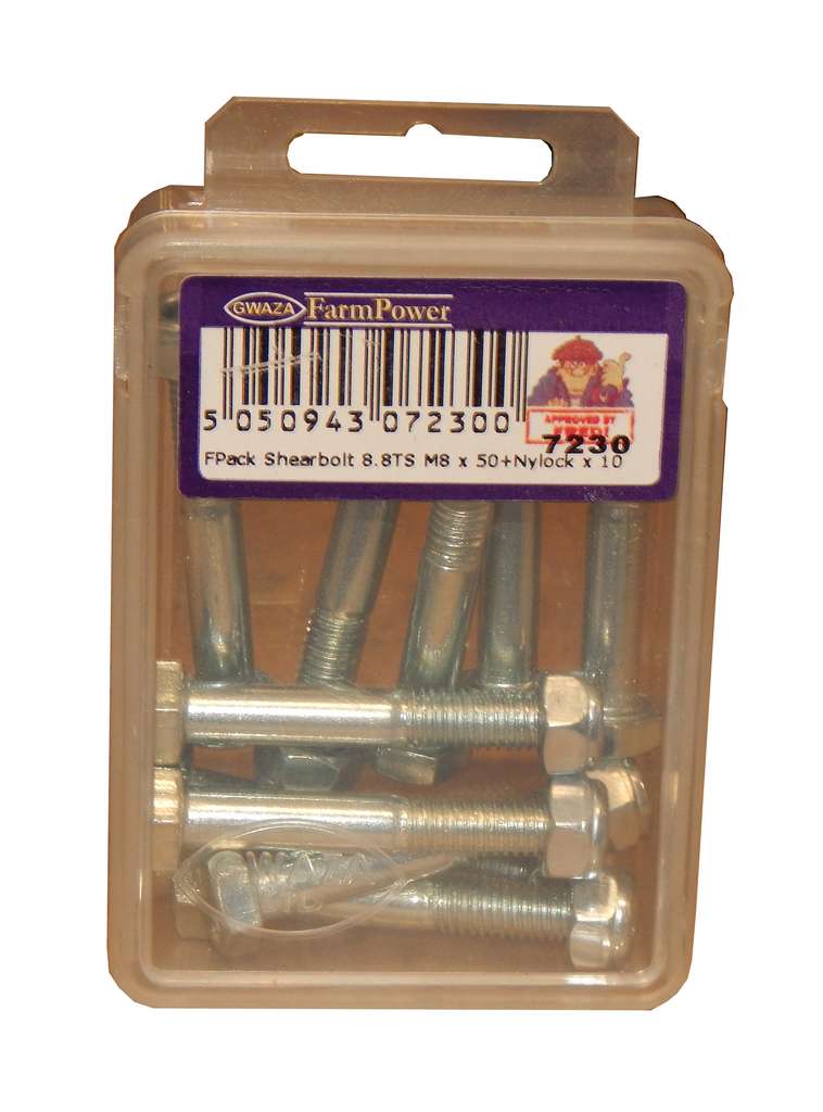 Shearbolt 8.8TS M6x45+Nyloc nut (10 pack)