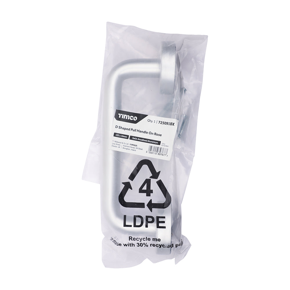 DShape Pull Handle On Rose SAA - 152 x 19 | TIMpac