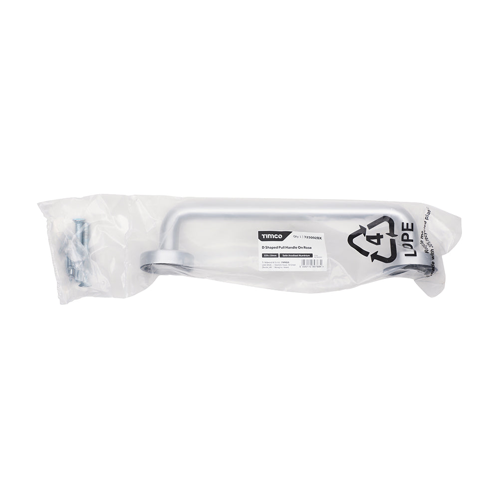 DShape Pull Handle On Rose SAA - 229 x 19 | TIMpac