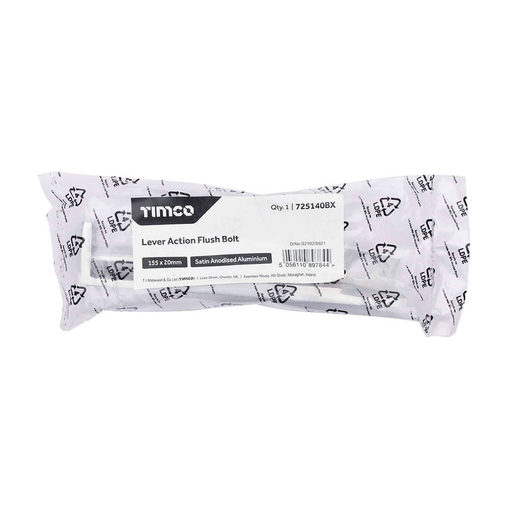 Lever Action Flush Bolt SAA - 155 x 20 | TIMpac