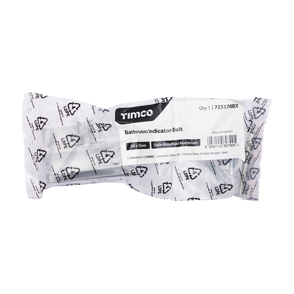 Bathroom Indicator Bolt SAA - 66 x 32 | TIMpac