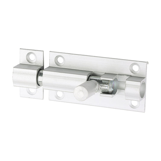 Straight Barrel Bolt - Satin Aluminium - Length mm 50 - Width mm 25 - Bolt Throw mm 2