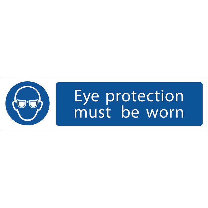 Eye Protection' Mandatory Sign, 200 x 50mm