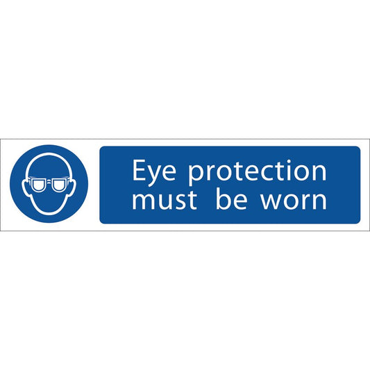 Eye Protection' Mandatory Sign, 200 x 50mm