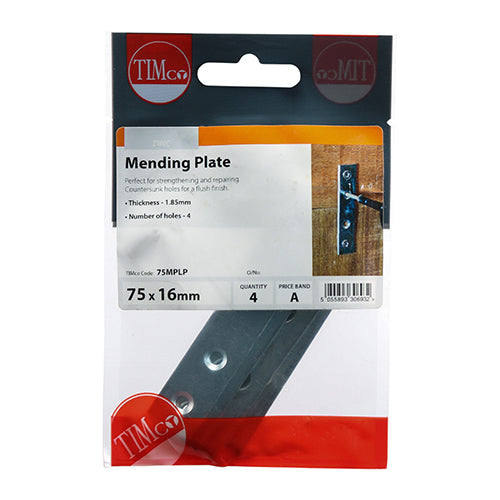 Mending Plate - BZP - 75 x 16 | TIMpac of 4