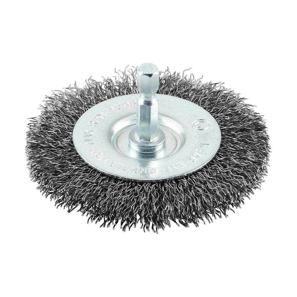 Timco Drill Wheel Brush - Crimped Steel Wire - Diameter mm 75 - Wire Thickness mm 0.3