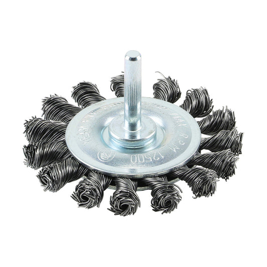 Timco Drill Wheel Brush - Twisted Knot Steel Wire - Diameter mm 75 - Wire Thickness mm 0.5