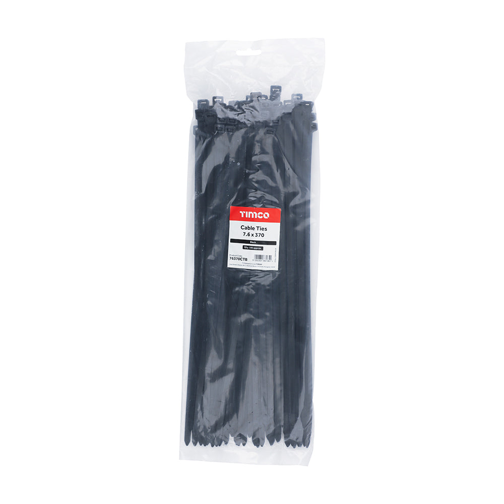 Cable Tie Black - 7.6 x 370 | Bag of 100